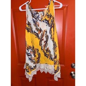 Sleeveless paisley blouse size large BOHO top $5 SALE